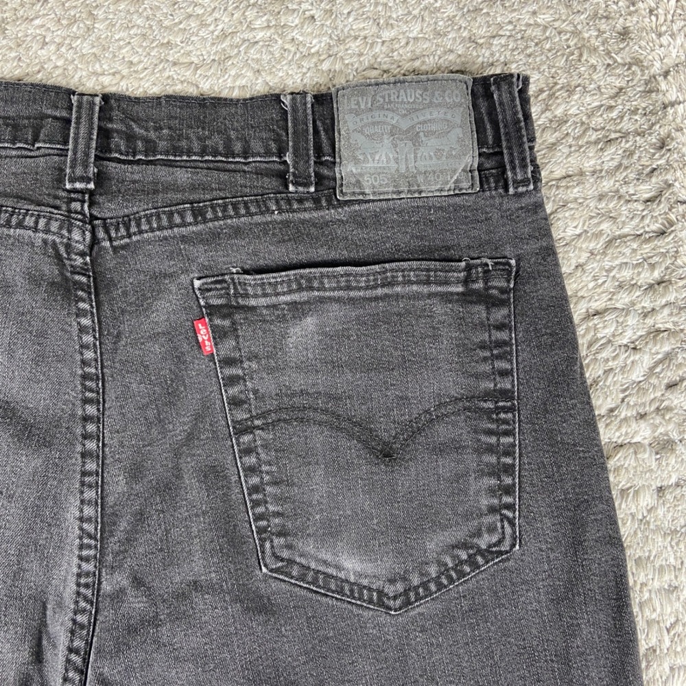 Levi's 505 Jeans Mens‎ 40x30 Black Denim Regular Fit Straight Leg Cotton Blend